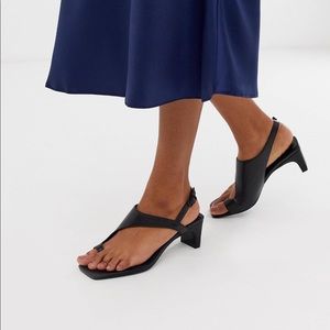 ASOS Hercules leather toe loop block heel sandals